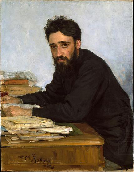 Portrait of writer Vsevolod Mikhailovich Garshin, Ilya Repin